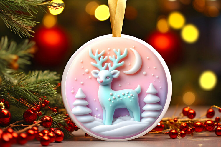 Round Christmass Ornament Sublimation|Clipart example image 1