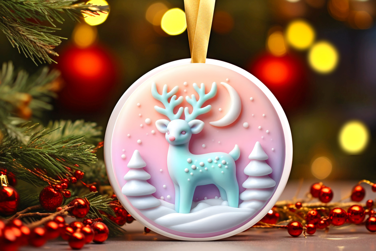 Round Christmass Ornament Sublimation|Clipart