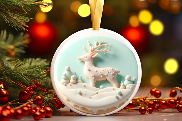 Round Christmass Ornament Sublimation|Clipart