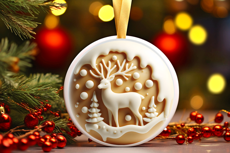 Round Christmass Ornament Sublimation|Clipart