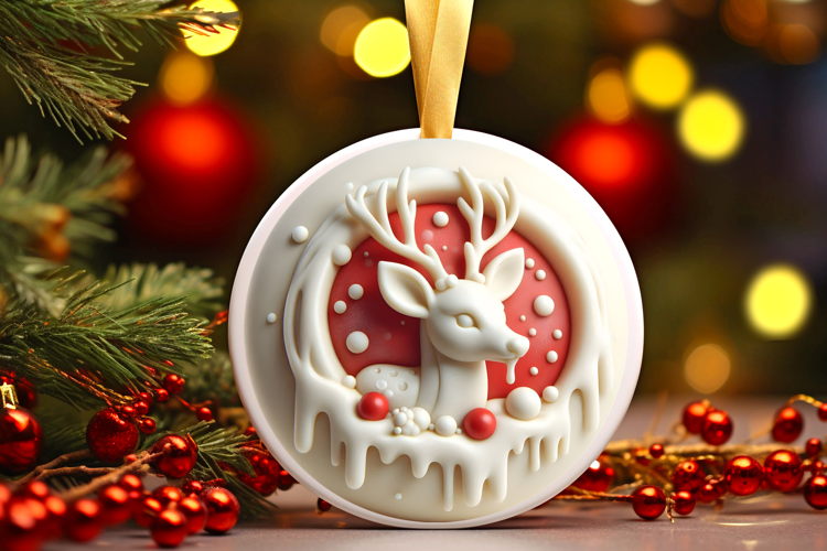 Round Christmass Ornament Sublimation|Clipart