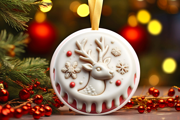 Round Christmass Ornament Sublimation|Clipart