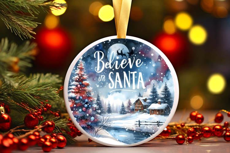 Round Christmass Ornament Sublimation|Clipart