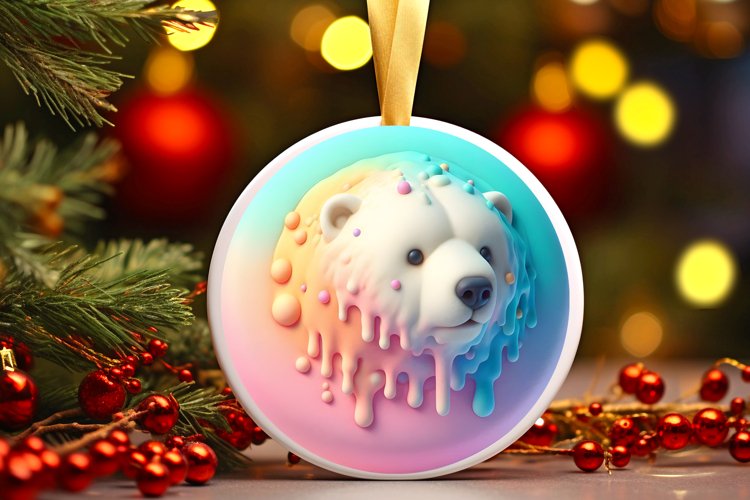 Pastell Christmas Ornament Polar Bear example image 1