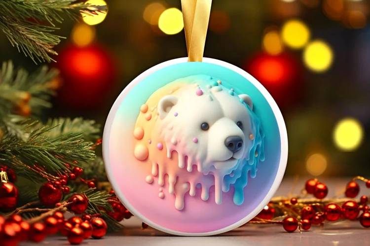 Pastell Christmas Ornament Polar Bear