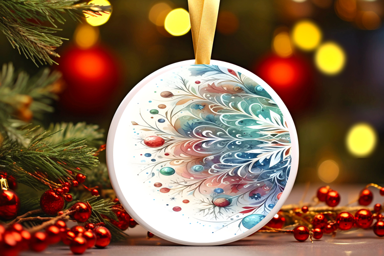 Round Christmass Ornament Sublimation|Clipart