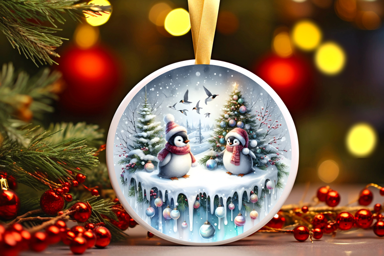 Round Christmass Ornament Sublimation|Clipart