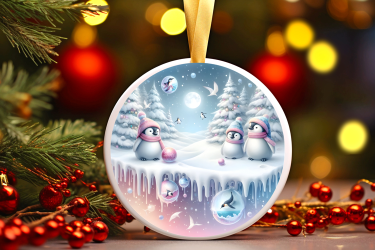 Round Christmass Ornament Sublimation|Clipart
