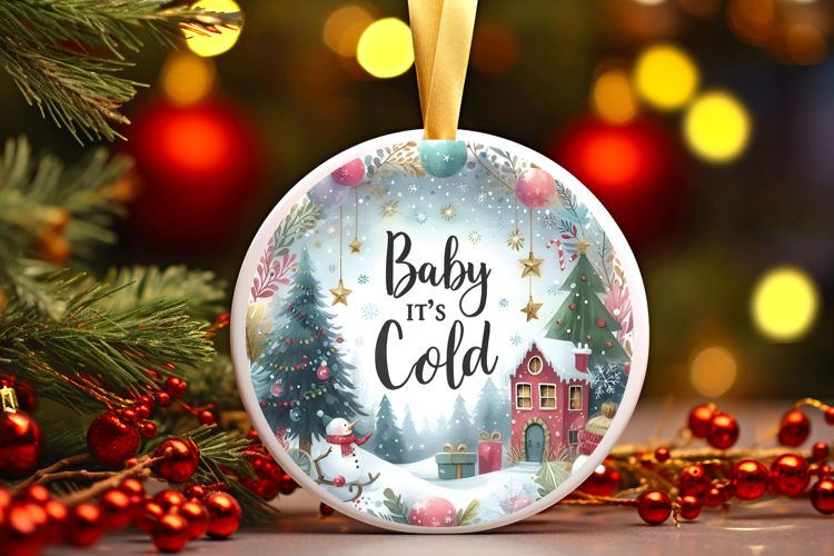 Round Christmass Ornament Sublimation|Clipart