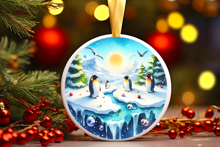 Round Christmass Ornament Sublimation|Clipart