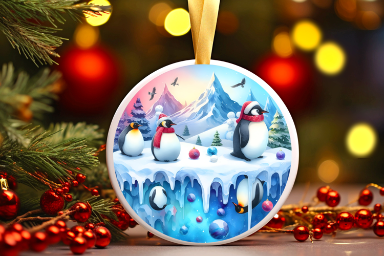 Round Christmass Ornament Sublimation|Clipart