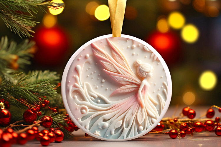 Round Christmass Ornament Sublimation|Clipart example image 1
