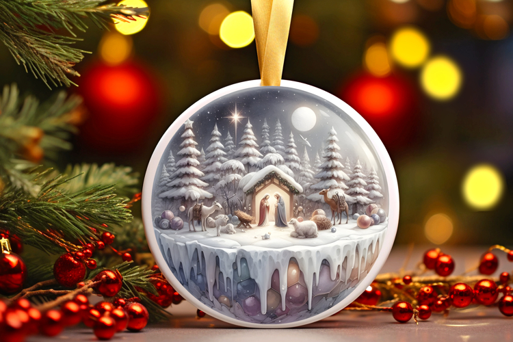 Round Christmass Ornament Sublimation|Clipart