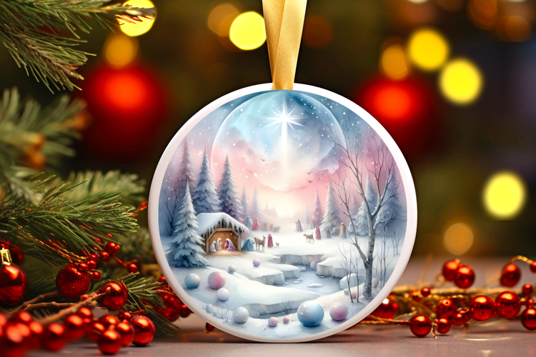 Round Christmass Ornament Sublimation|Clipart