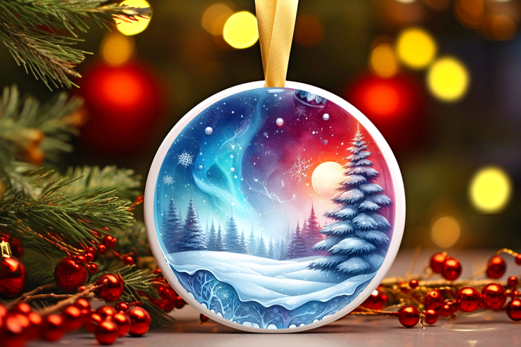 Round Christmass Ornament Sublimation|Clipart