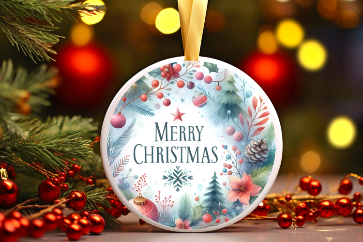 Round Christmass Ornament Sublimation|Clipart