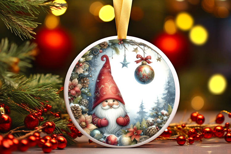 Round Christmass Ornament Sublimation|Clipart