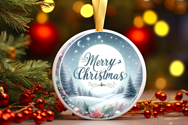 Round Christmass Ornament Sublimation|Clipart