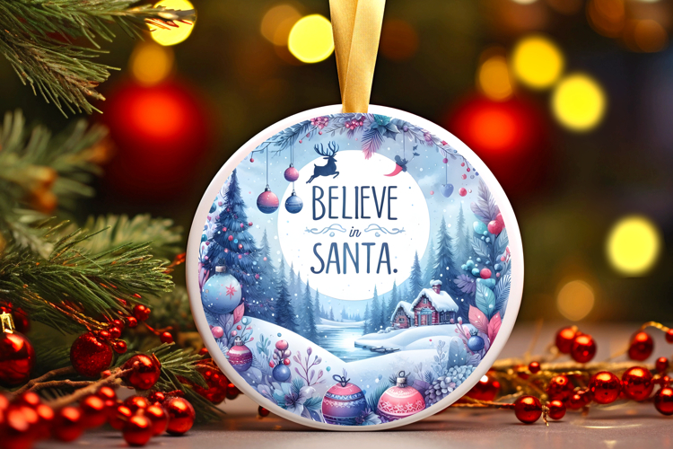 Round Christmass Ornament Sublimation|Clipart