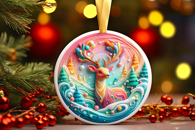 Round Christmass Ornament Sublimation|Clipart