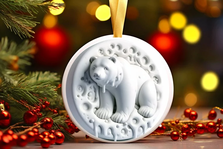 Round 3D Polar Bear with Melting Edges