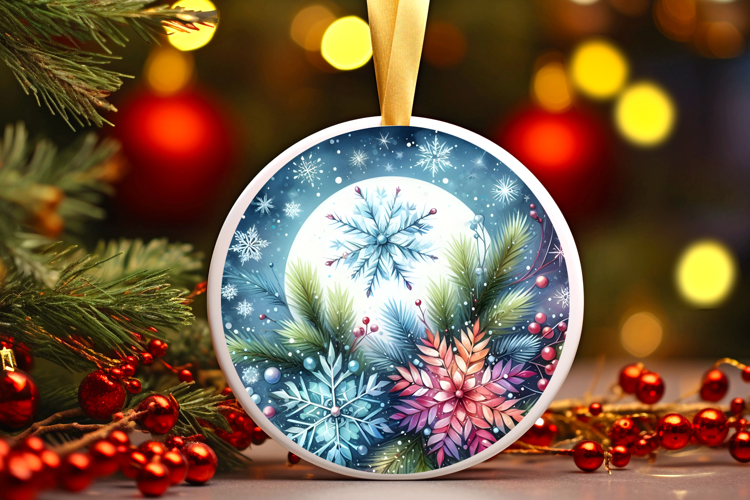 Round Christmass Ornament Sublimation|Clipart