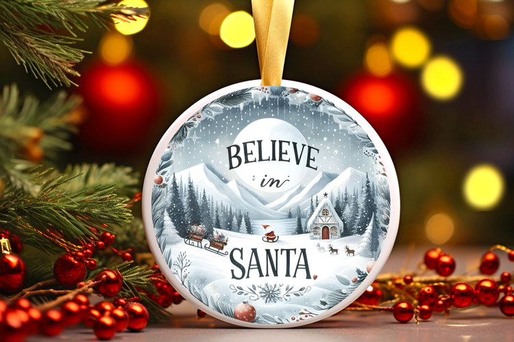 Round Christmass Ornament Sublimation|Clipart