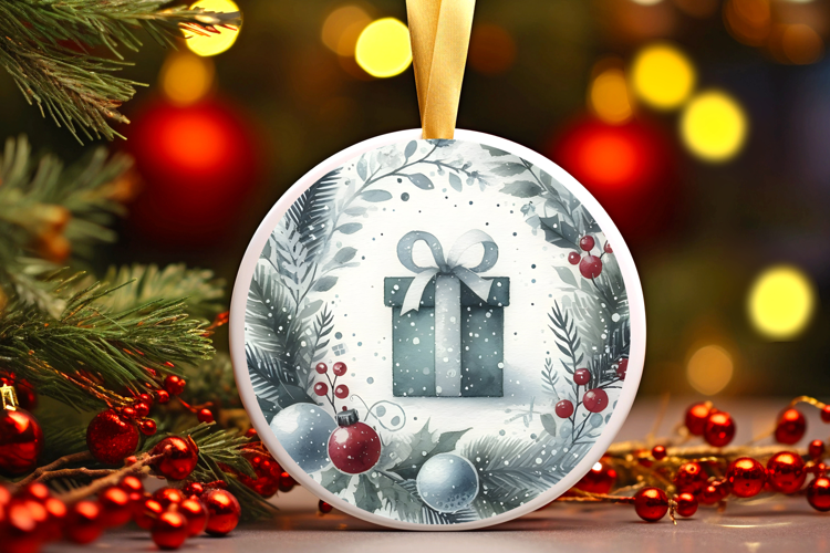 Round Christmass Ornament Sublimation|Clipart