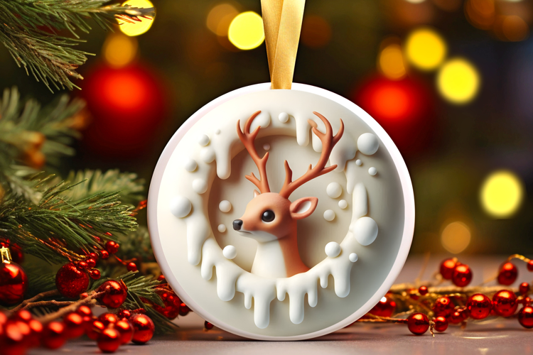 Round Christmass Ornament Sublimation|Clipart