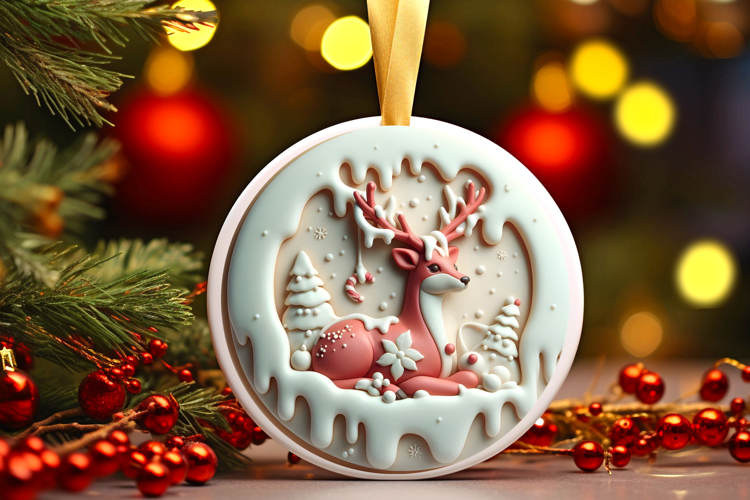 Round Christmass Ornament Sublimation|Clipart
