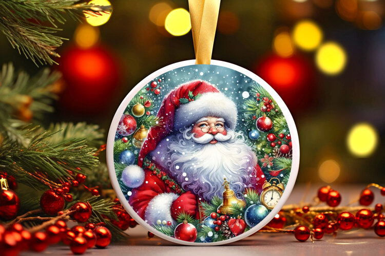 Round Christmass Ornament Sublimation|Clipart example image 1