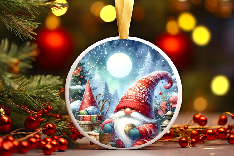 Round Christmass Ornament Sublimation|Clipart example image 1