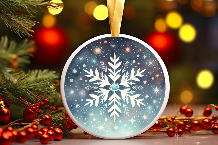 Round Christmass Ornament Sublimation|Clipart example image 1