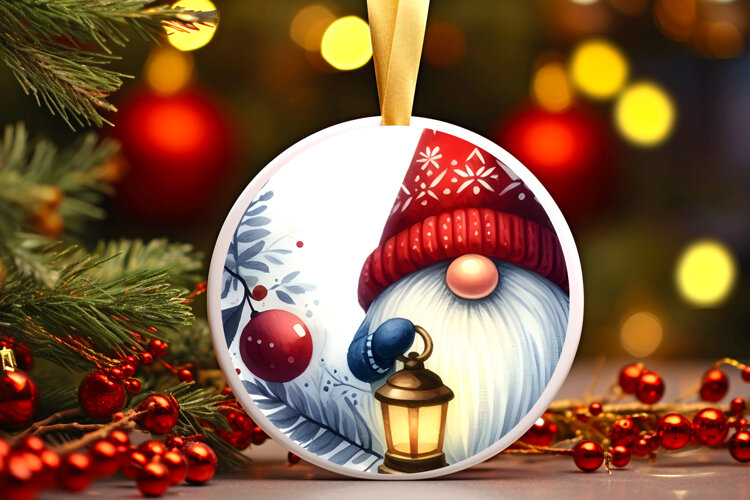 Round Christmass Ornament Sublimation|Clipart example image 1