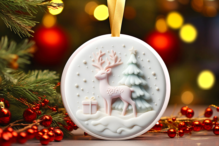 Round Christmass Ornament Sublimation|Clipart