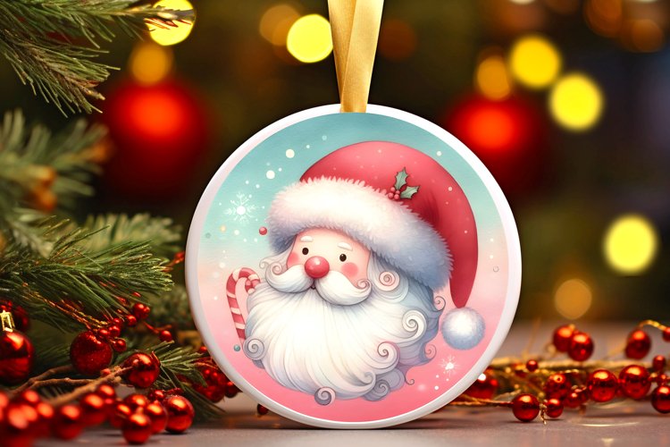 Santa Christmas Ornament Sublimation PNG