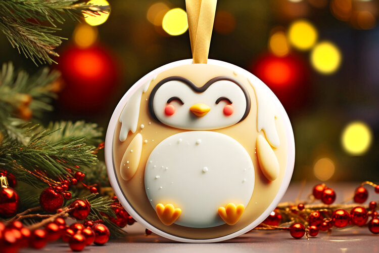 Round Christmass Ornament Sublimation|Clipart example image 1