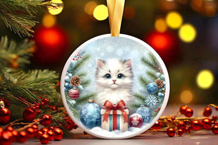 Round Christmass Ornament Sublimation|Clipart example image 1