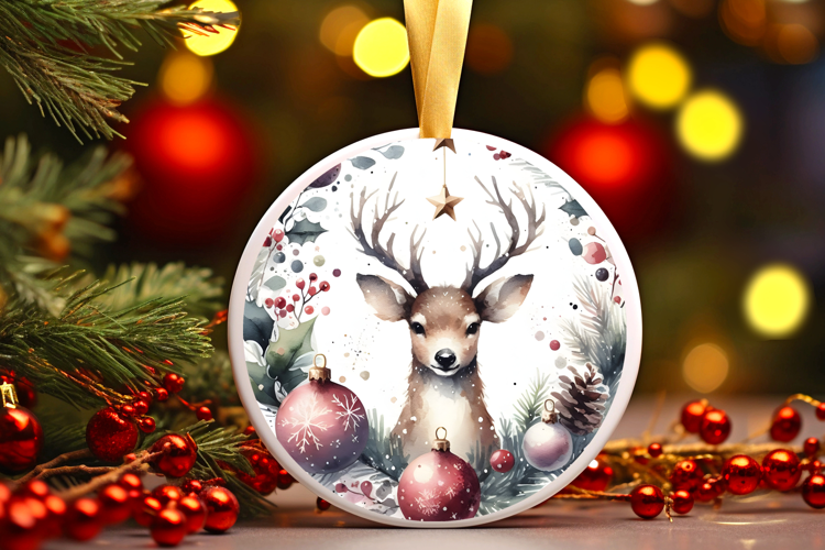Round Christmass Ornament Sublimation|Clipart