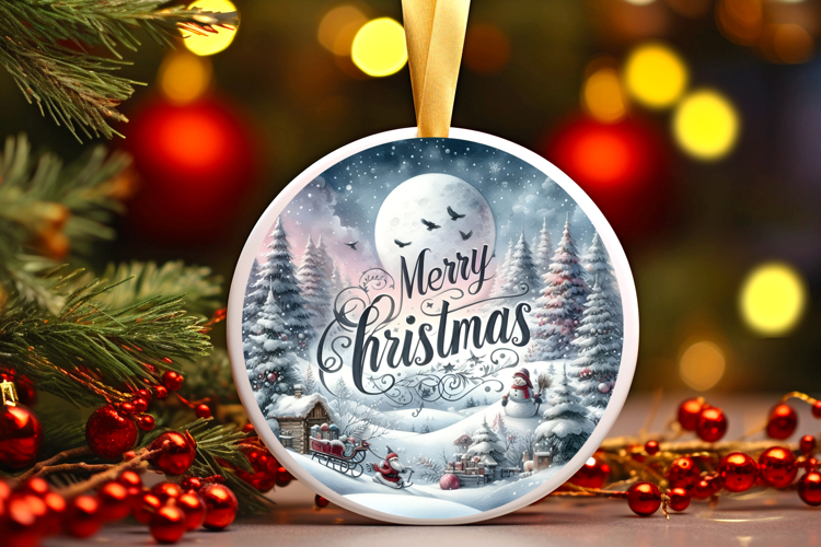 Round Christmass Ornament Sublimation|Clipart