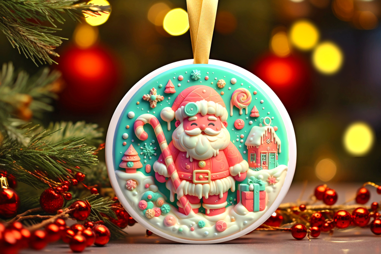 Round Christmass Ornament Sublimation|Clipart