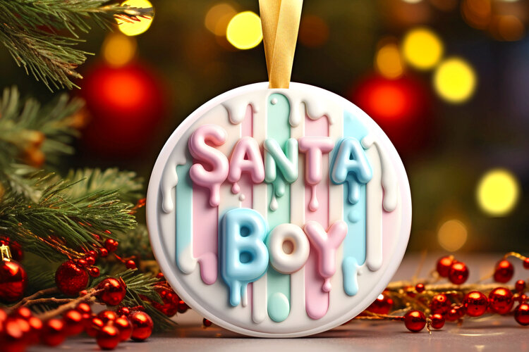 Round Christmass Ornament Sublimation|Clipart example image 1