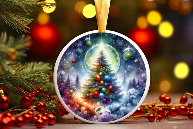 Round Christmass Ornament Sublimation|Clipart