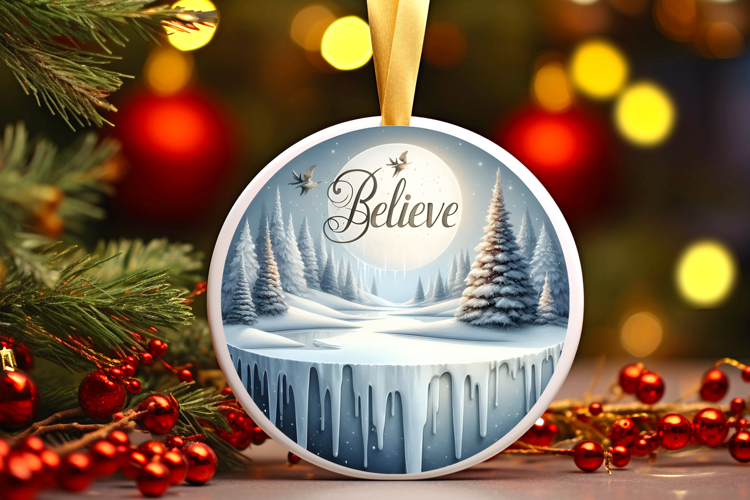 Round Christmass Ornament Sublimation|Clipart