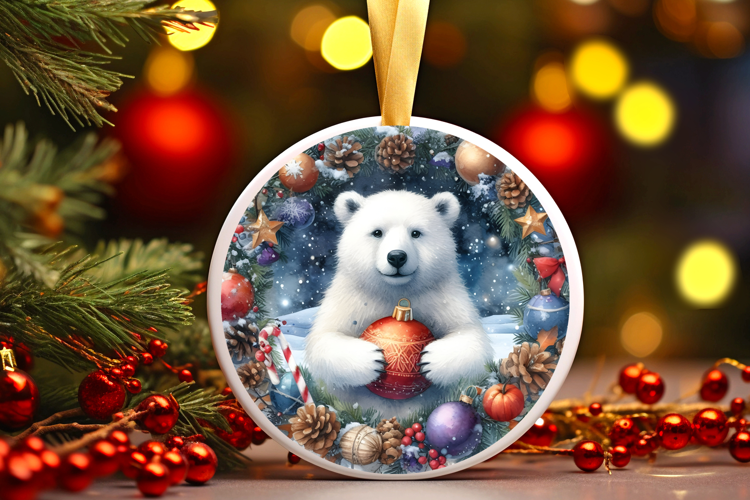 Round Christmass Ornament Sublimation|Clipart
