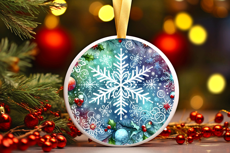 Round Christmass Ornament Sublimation|Clipart