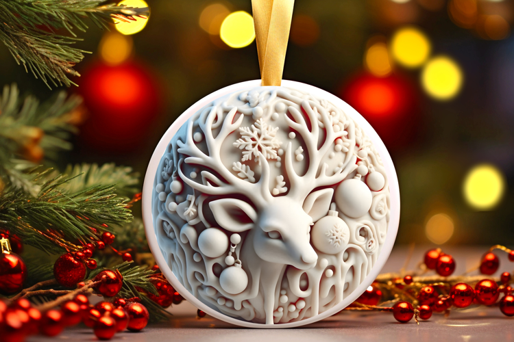 Round Christmass Ornament Sublimation|Clipart
