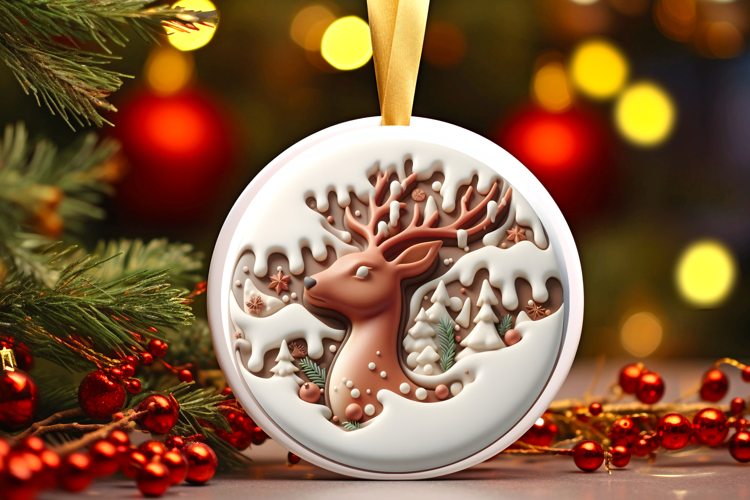 Round Christmass Ornament Sublimation|Clipart