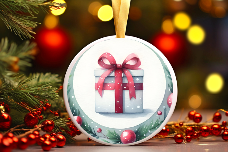 Round Christmass Ornament Sublimation|Clipart