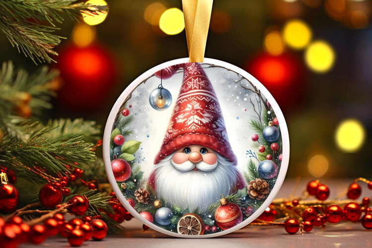 Round Christmass Ornament Sublimation|Clipart example image 1